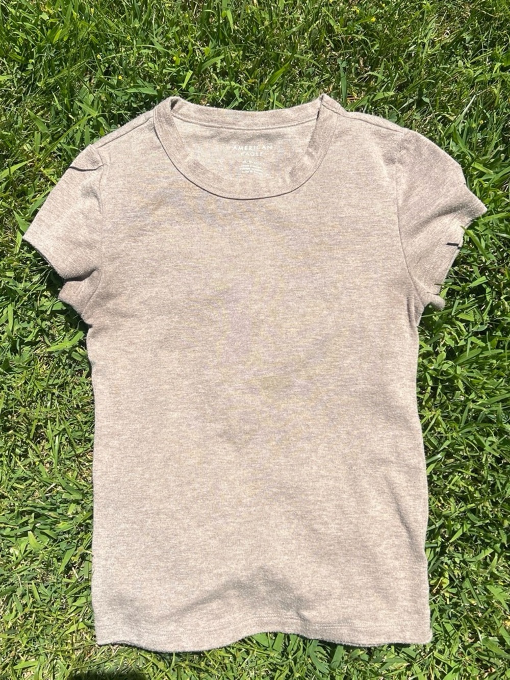 American Eagle Outfitters Short Sleeve Crewneck Tee in Taupe